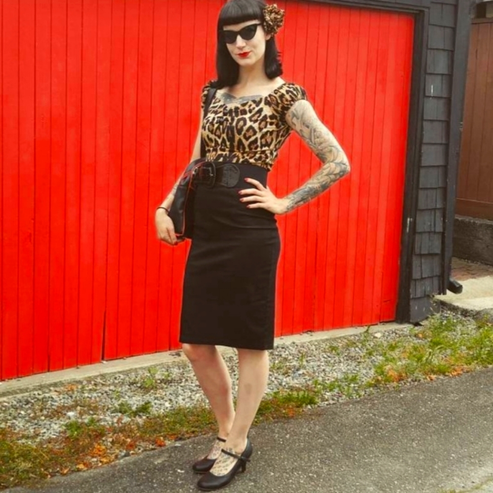 Collectif Black Pencil Skirt